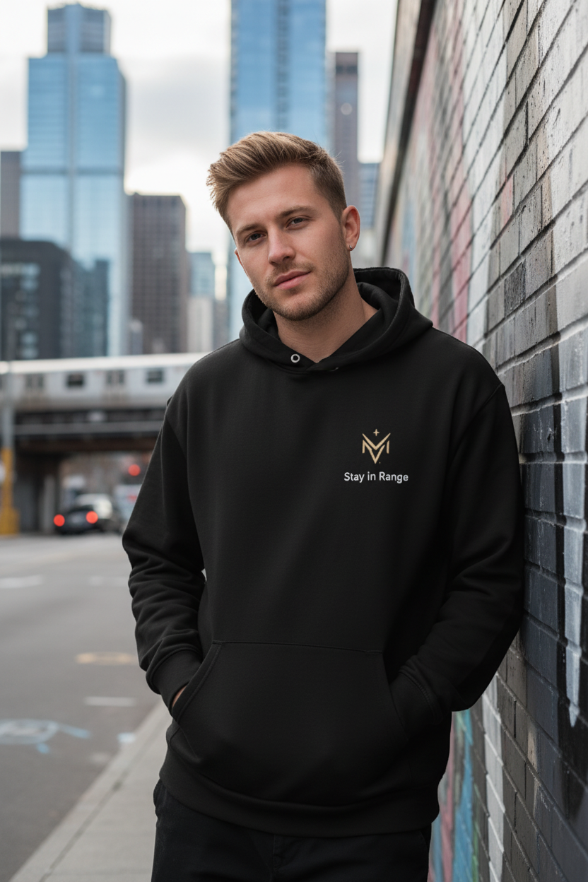 Black Hoodie White Logo